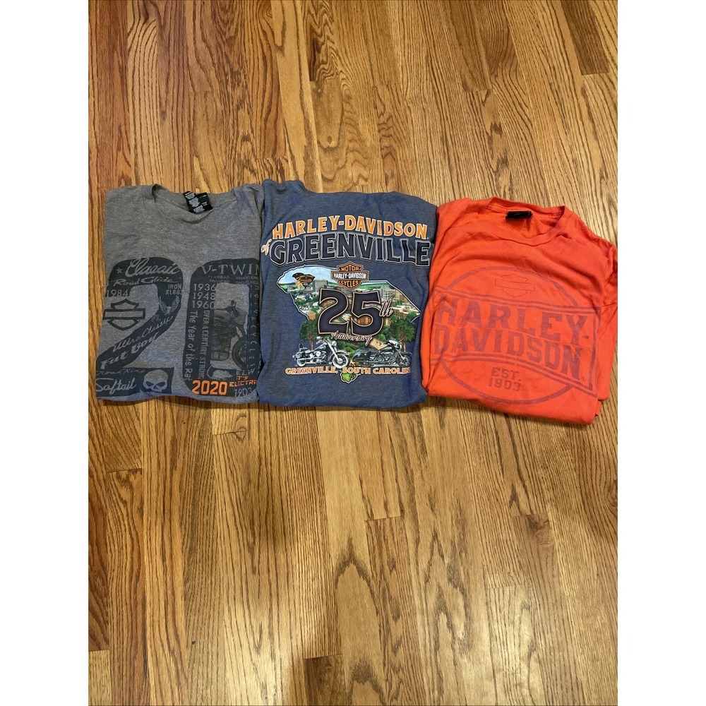 Lot Of 3 Harley Davidson Modern Tshirts Size 3XL Modern Era Different Locations